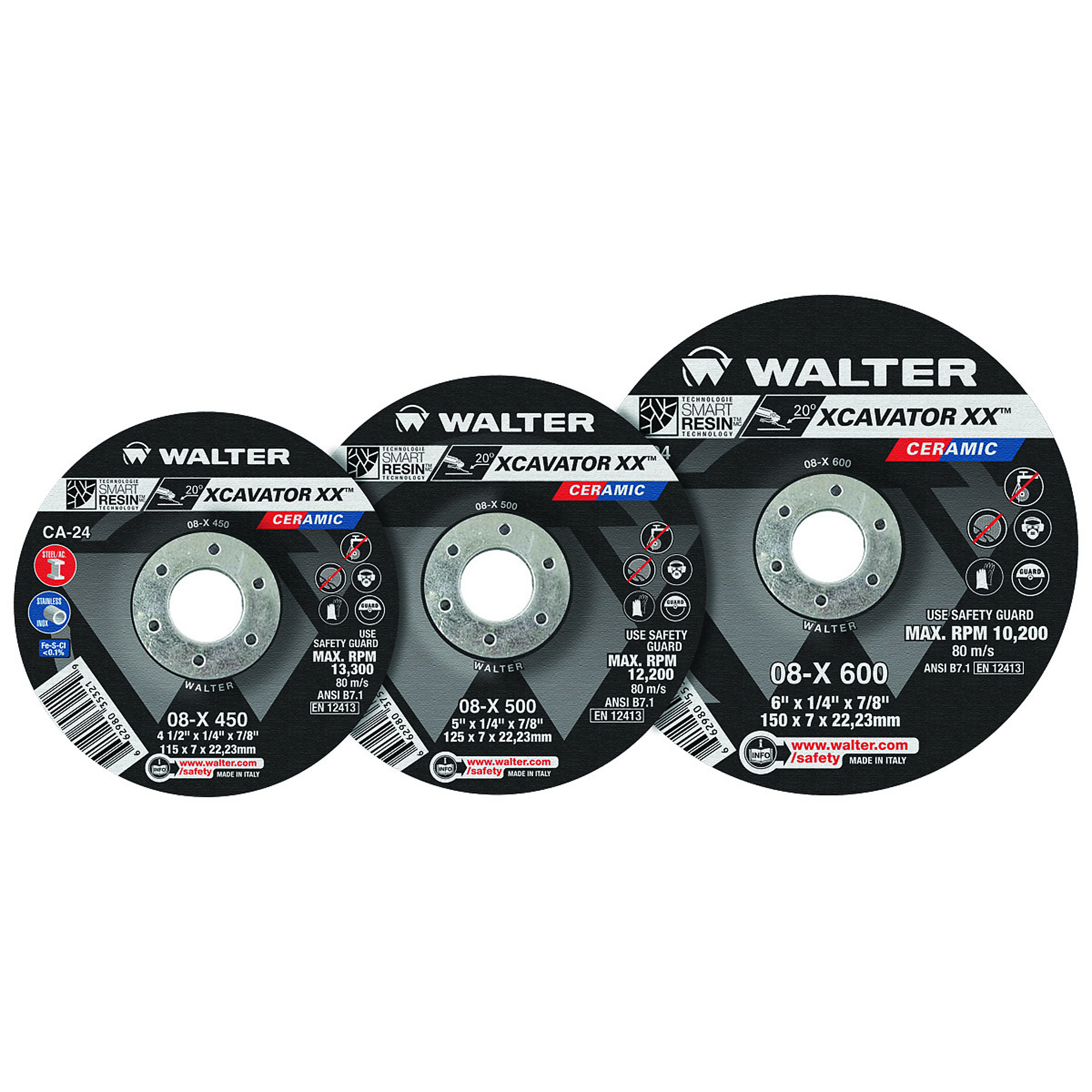 Walter XCAVATOR XX Angle Grinder Grinding Wheels — 9in. x 1/8in. x 5/8in.-11, T27, Ceramic Grain, 10 Pcs, Model# 08X907